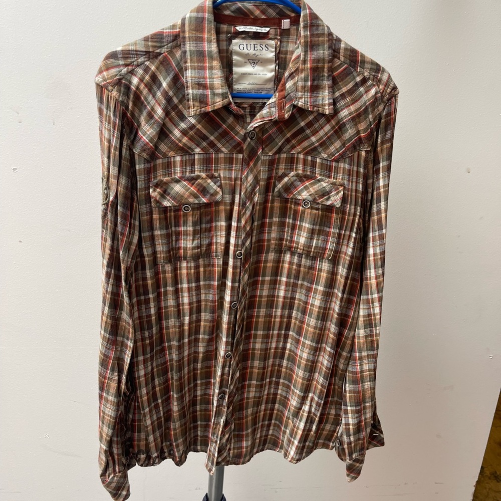 Guess  Los Angeles Nineteen Eighty One  Plaid Shirt size M 1201/1203